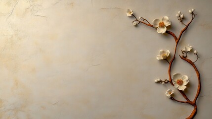 Close-up of Floral Artwork in Decorative Frame