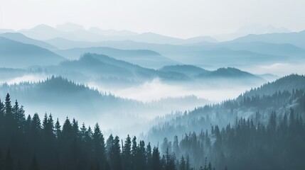 Fototapeta premium foggy mountain pattern wallpaper