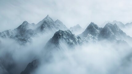 Obraz premium foggy mountain pattern wallpaper