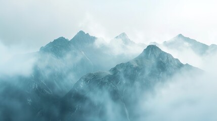 Fototapeta premium foggy mountain pattern wallpaper