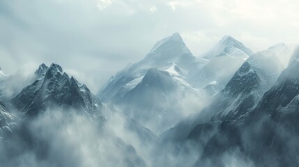 foggy mountain pattern wallpaper