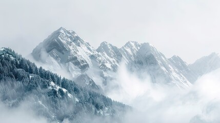 Obraz premium foggy mountain pattern wallpaper