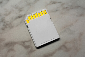 Top view of SD, Micro SD, Card Adapter lying on the tabletop.