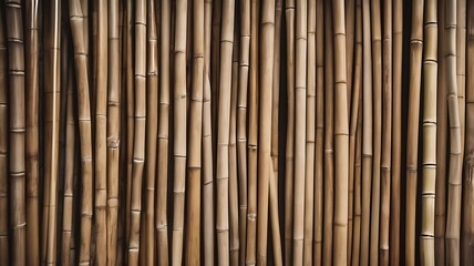 Naklejka premium Bamboo wood fence natural background texture. bamboo wall