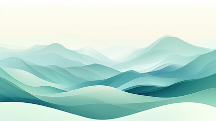 Wavy abstract background with a light green and blue gradient