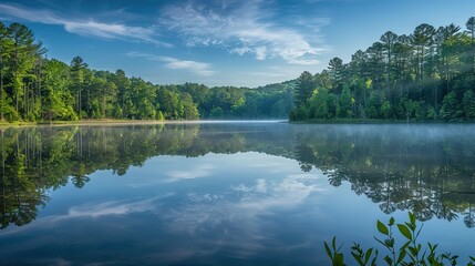 Serene lake pattern wallpaper