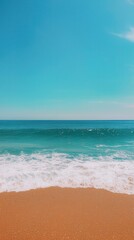 Fototapeta premium A serene beach with gentle waves during Semana Santa in Spain. 