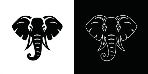 Fototapeta premium Elephant Logo. African indian Wildlife Elephant Logo Icon Vector Illustration design template