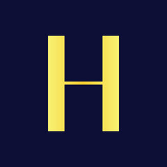 luxury h latter logo design