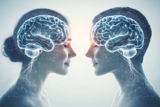 Symmetry in Thought A Reflective Neural Visualization of Two Minds Sharing a Balanced Cognitive Connection
