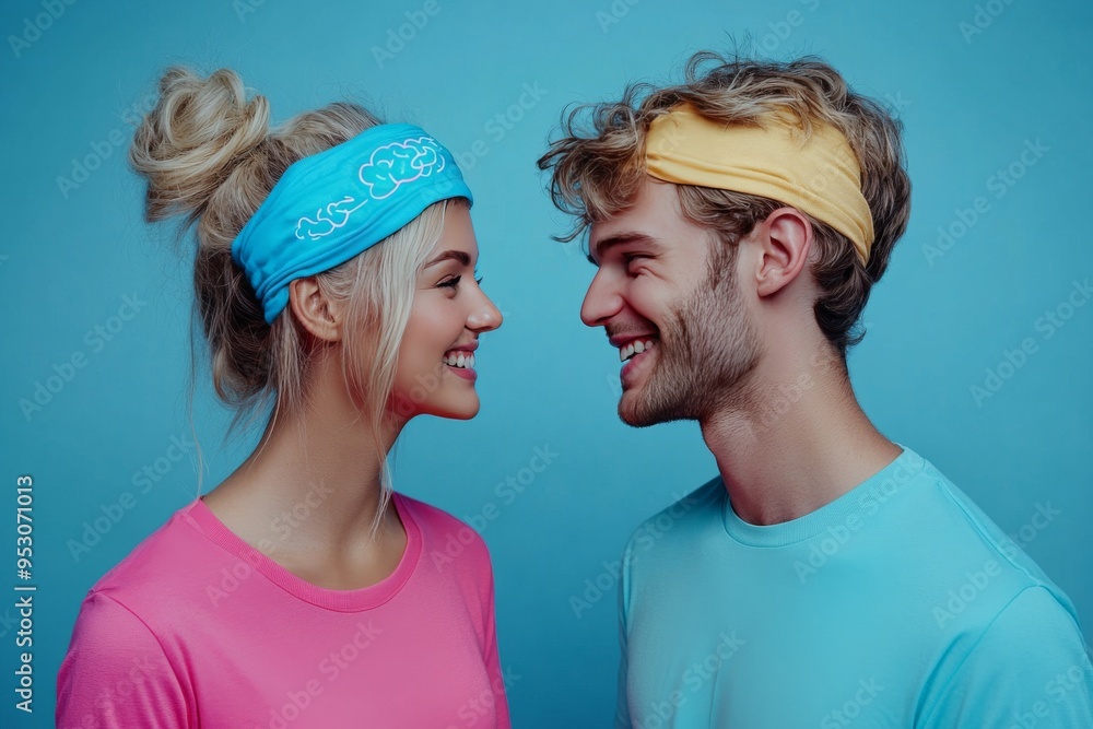 Poster neural love story a couples emotional journey captured through a colorful visualization of brain act