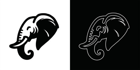 Elephant Logo. African indian Wildlife Elephant Logo Icon Vector Illustration design template