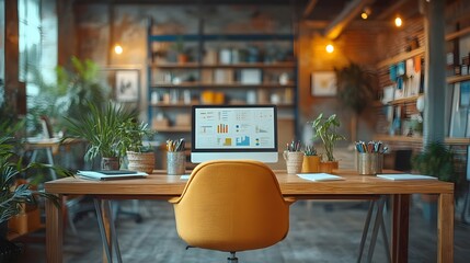 Team in a stylish, modern workspace brainstorming and discussing new business strategies, using digital devices and whiteboards.