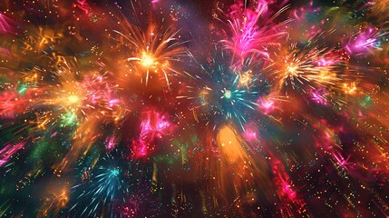Naklejka premium Firework display wallpaper