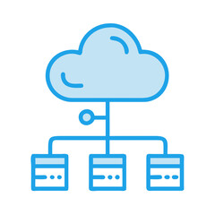 Modern Cloud Computing and Data Storage Icon
