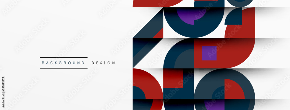 Poster geometric design abstract background - circles squares
