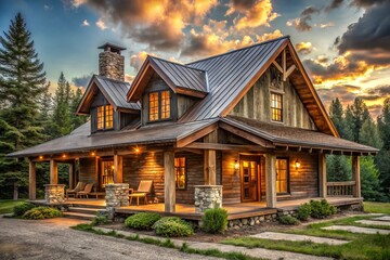 Warm Rustic Oakwood Moody Coastal Cottage Whiskey Brown Modern Farmhouse Weathered Log Slab Like Distressed Wood Smoked Timber 