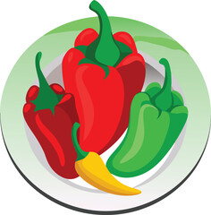 Vector red hot chili peppers