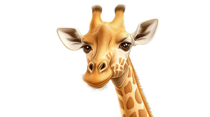 Obraz premium Cute Giraffe Portrait with Glitch Art Background