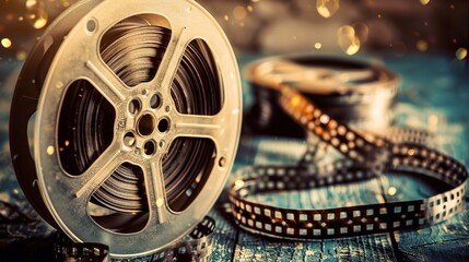 Obraz premium vintage film reel wallpaper
