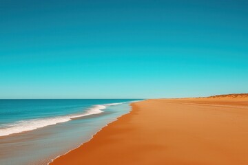 Soft morning light shining on an empty beach during Dia de la Tradicion in Argentina
