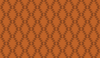 Seamless brown vintage Aztec rug ethnic textile pattern vector