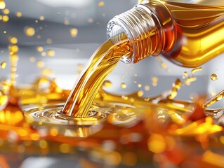 A detailed 3D render of a banner ad promoting oil change offers