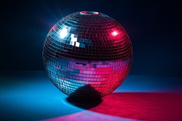 Obraz premium A colorful disco ball with lights shining on it
