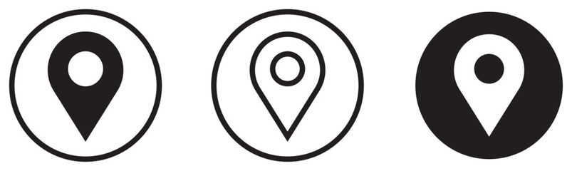 Location icon. fill and line location icon. Map pin. gps. place marker. GPS location symbol collection. Set of map pin location icons. Modern map markers. isolated on white.