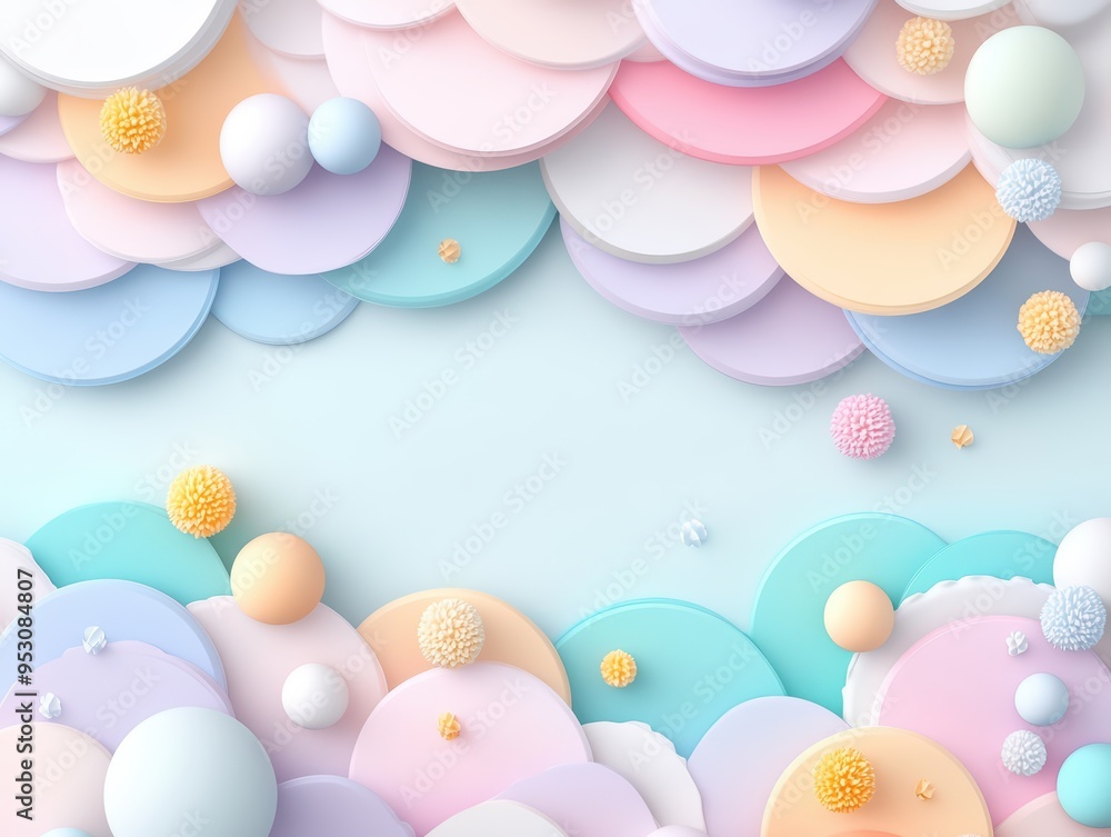 Aufkleber a colorful abstract background featuring layered pastel circles and spheres, ideal for creative proj