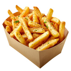 Paper Container Filled with Seasoned French Fries