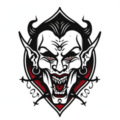 Fototapeta premium Vampire head very simple traditional tattoo flash styles illustration