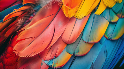 Fototapeta premium full frame of colorful feather.