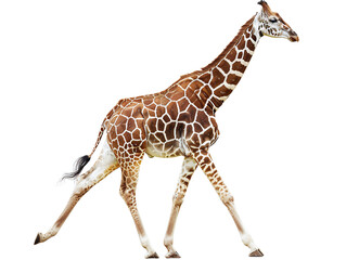 Fototapeta premium Giraffe Isolated on White Background