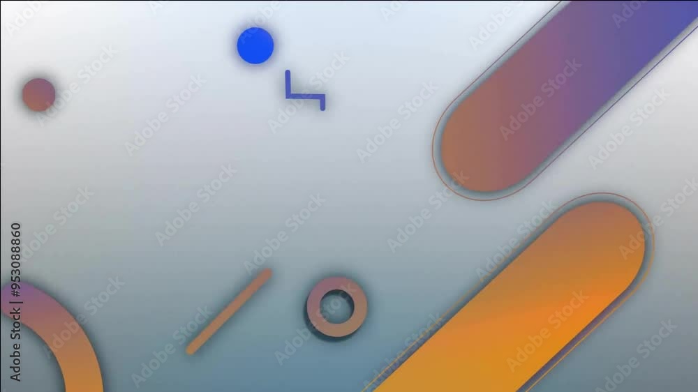Poster start text animation over colorful geometric shapes and abstract background