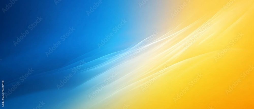 Poster minimalist blue and yellow gradient background with soft lighting
