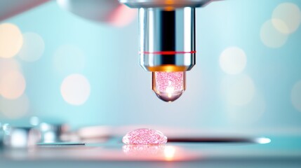 A lab technician prepares a microscope slide with tissue samples for examination under a high powered microscope.