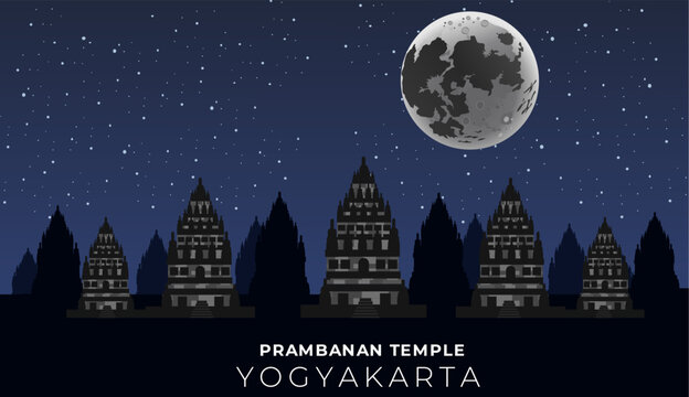 Prambanan temple landscape background 