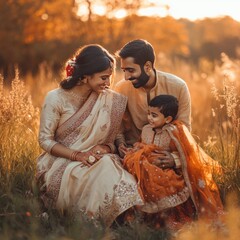 Golden autumn leaves, cozy moments, and genuine smiles captured in indian family fall photoshoot. Cherish these heartwarming seasonal memories with vibrant colors and natural light. 