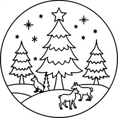Naklejka premium a drawing of a christmas tree