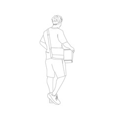 Casually dressed man carrying shopping bags