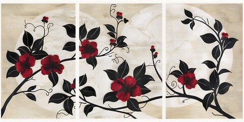 abstract background of art illustration framed in minimalism style swirl free form curve and line set on wall,