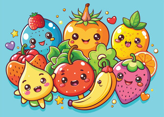 Kawaii Style Fruit Characters