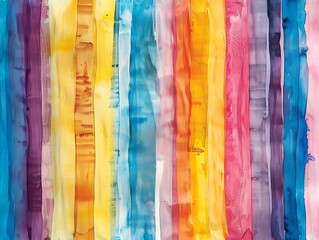 Watercolor rainbow background with abstract stripes