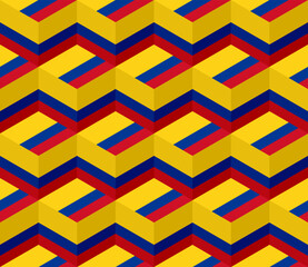 colombia flag box pattern. vector illustration