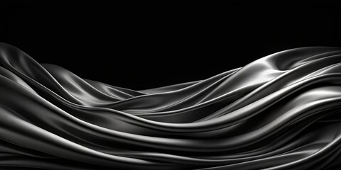 A mesmerizing black background featuring a wavy fabric pattern