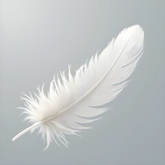 Obraz premium white feathers floating in the air, white feathers isolated on white background