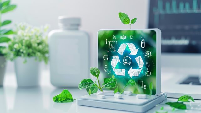 a medical device made from eco-friendly materials or energy-efficient technology promoting sustainability in healthcare