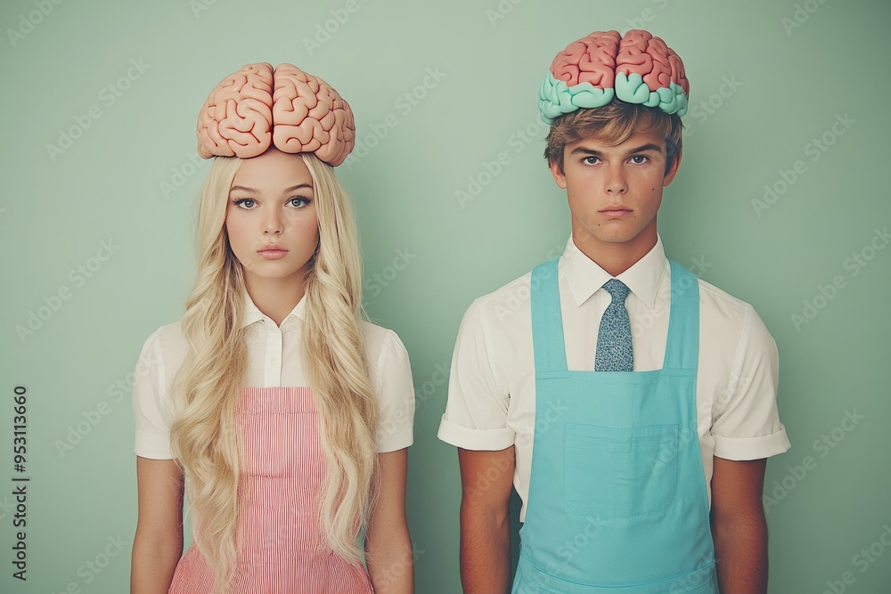 Poster a woman with glowing brain patterns in a futuristic environment symbolizing the future of thought te