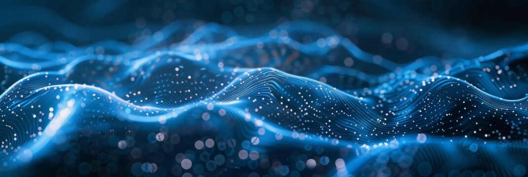 a simple abstract graphic for an IT company to be used as a header and footer on a business cover page, data streams.